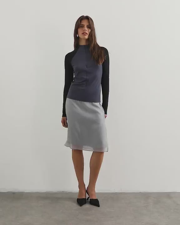 Topshop techy long sleeve quarter zip top in navy