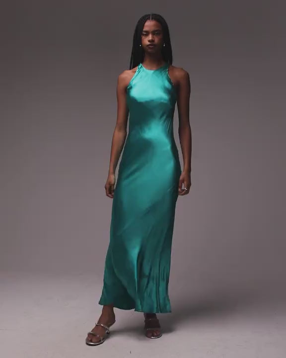Topshop racer neck with dropped cowl back in electric blue