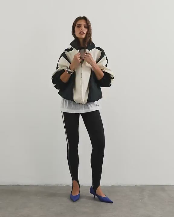 Topshop stirrup piping leggings in black