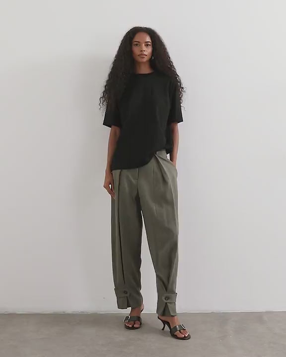 Topshop co ord ovoid tab hem tailored trouser in stone