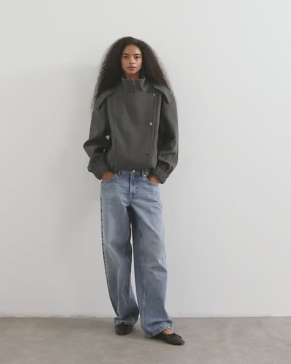Topshop formal bomber in grey