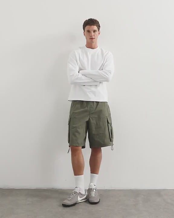 Topman relaxed fit crop long sleeve t-shirt in white