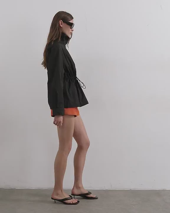 Topshop techy drawcord waist jacket in black