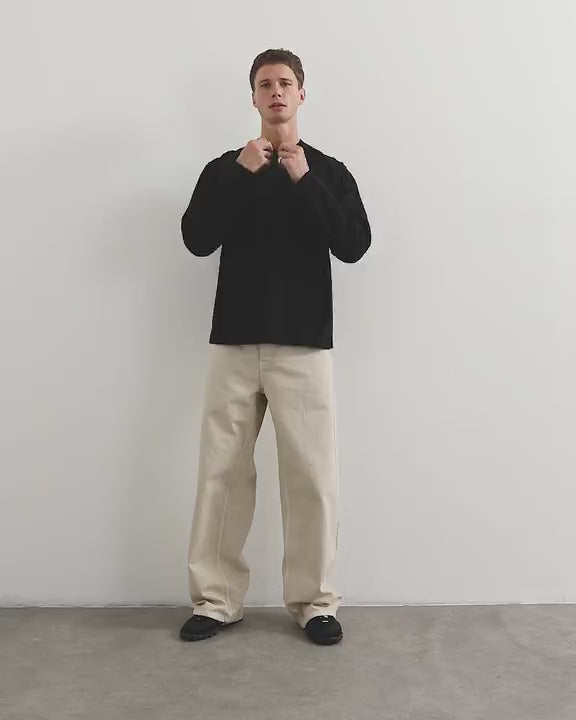 Topman relaxed fit long sleeve t-shirt in black