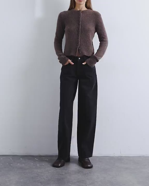 Topshop Cinch low rise relaxed jean in washed black