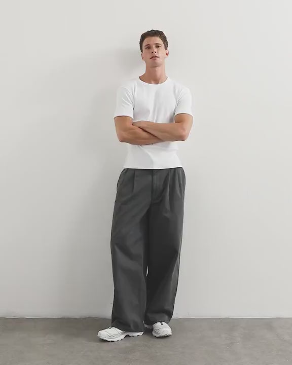 Topman slim fit rib t-shirt in white