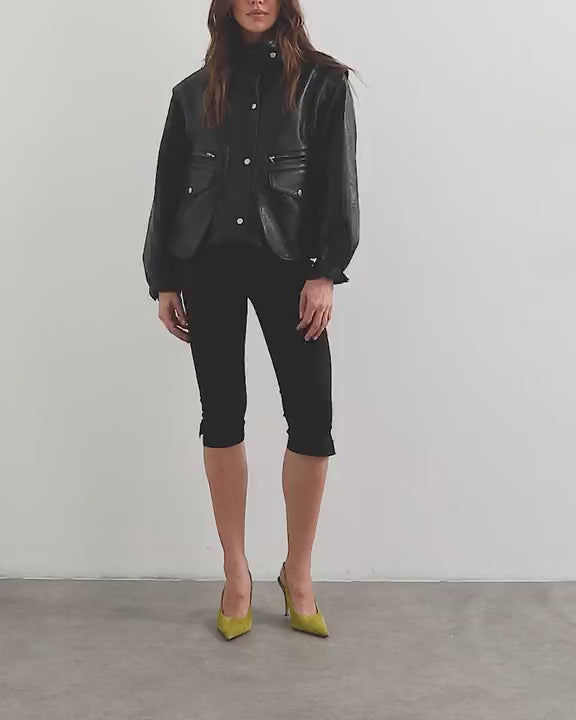 Topshop capri trouser in black