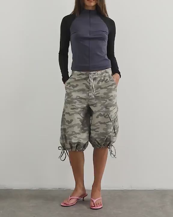 Topshop denim baggy camo jorts
