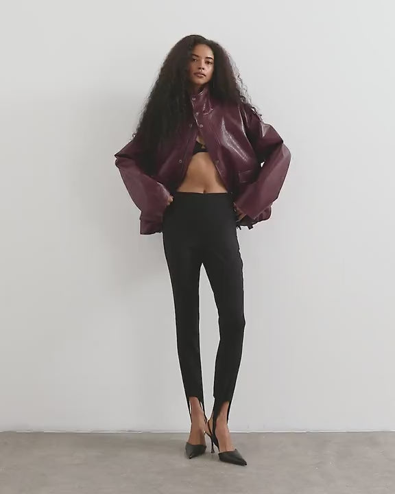 Topshop stirrup bengaline trouser in black