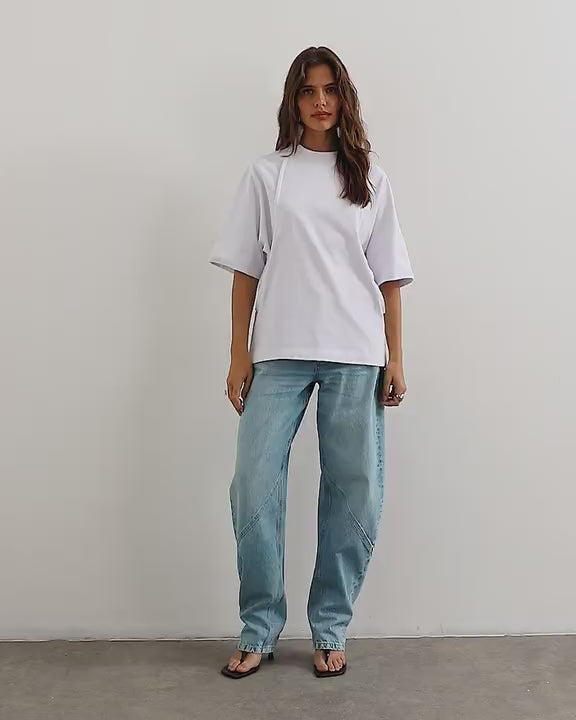Topshop X Cara open back tee in ecru