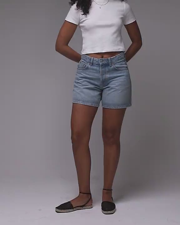 Topshop Hourglass denim Editor shorts in bleach