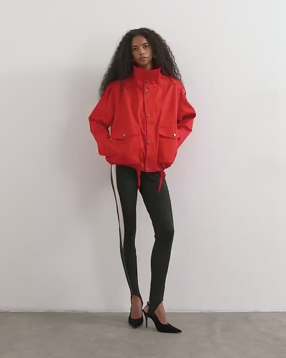 Topshop bubble hem trench in red