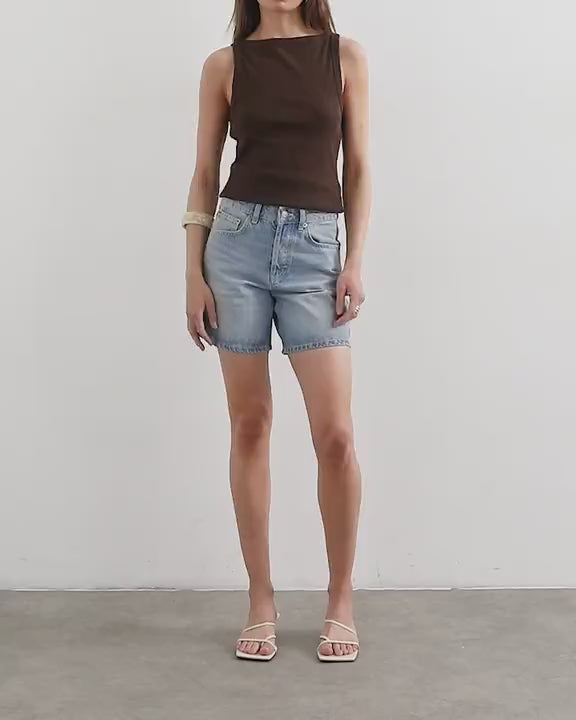 Topshop denim Editor short in bleach