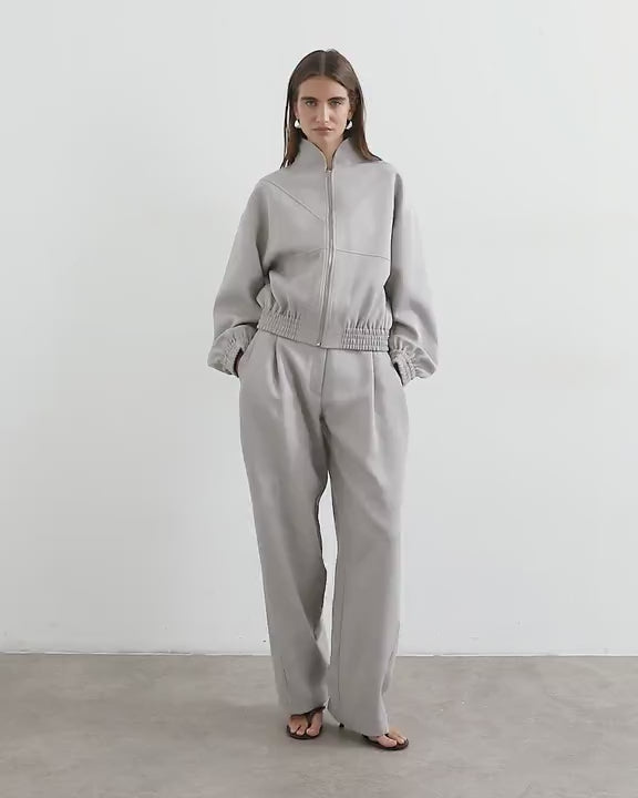 Topshop co ord funnel neck jacket in grey 