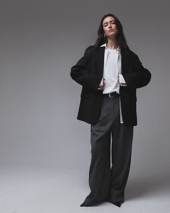 Topshop co ord oversized slouchy blazer in black BLACK