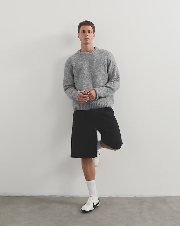 Topman relaxed fit loose knit jumper in light grey
