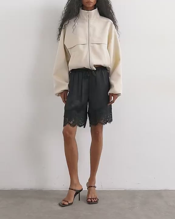 Topshop co ord funnel neck jacket in ecru