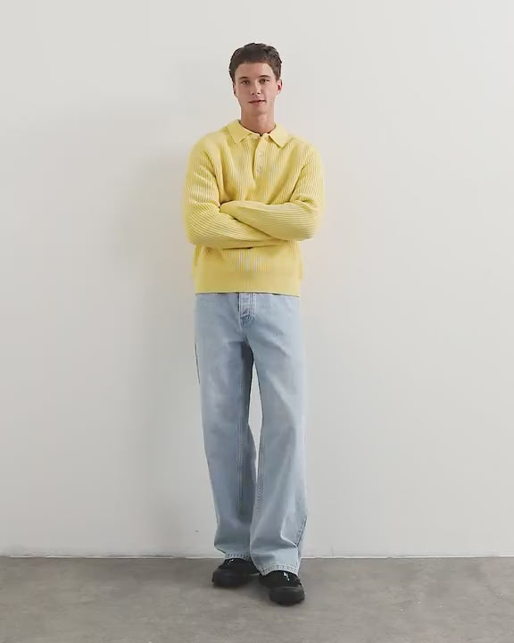 Topman classic fit knitted polo in yellow