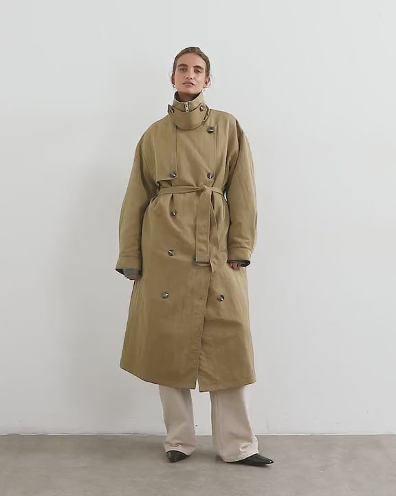 Topshop funnel neck trench in camel