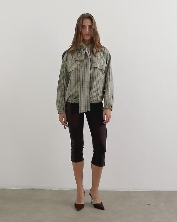 Topshop co-ord bomber with scarf detail in check