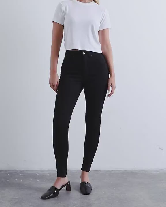 Topshop Hourglass Jamie high rise skinny jean in black
