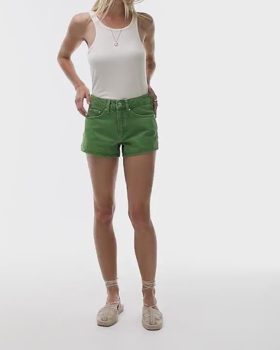 Topshop denim knicker short in green