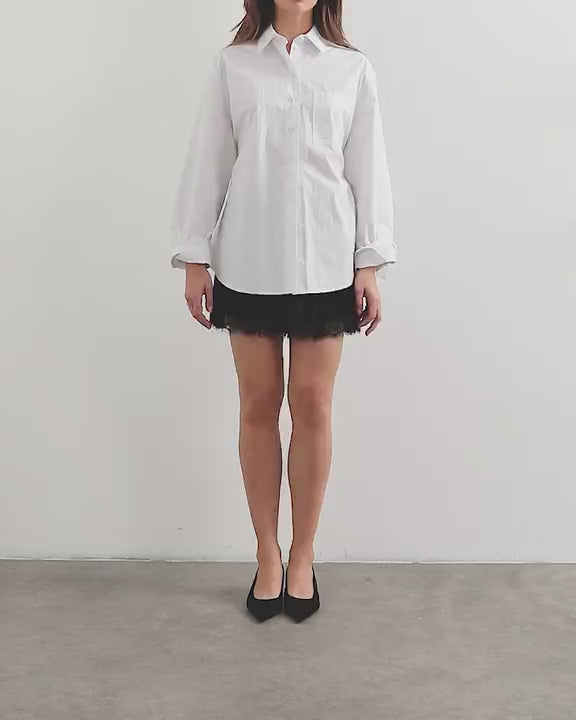 Topshop velvet lace detail shorts in black