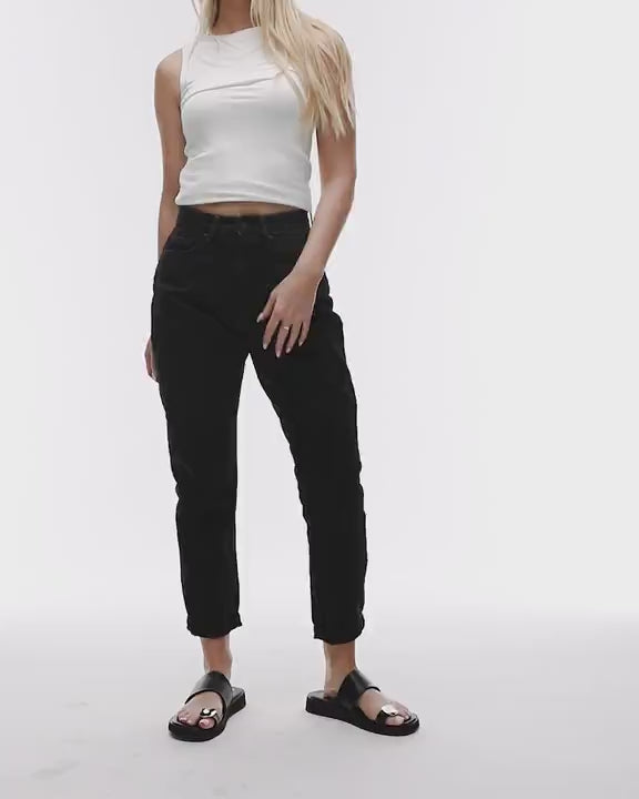 Topshop Hourglass Original high rise Mom jeans in washed black