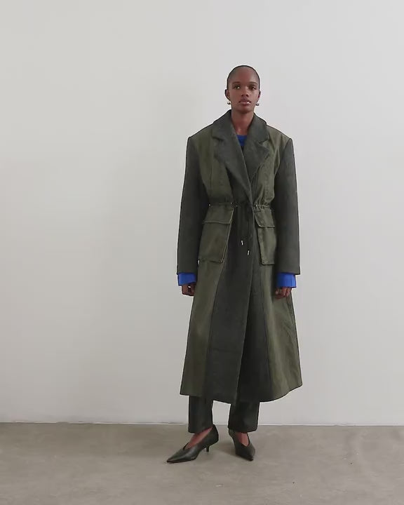 Topshop hybrid longline formal coat in grey