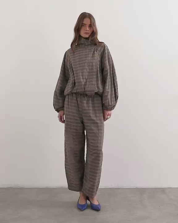 Topshop co-ord techy trouser in brown check