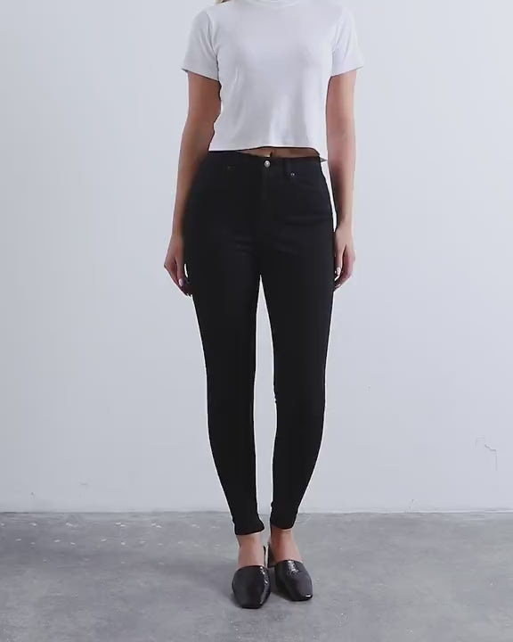 Topshop Hourglass Jamie high rise jean in black