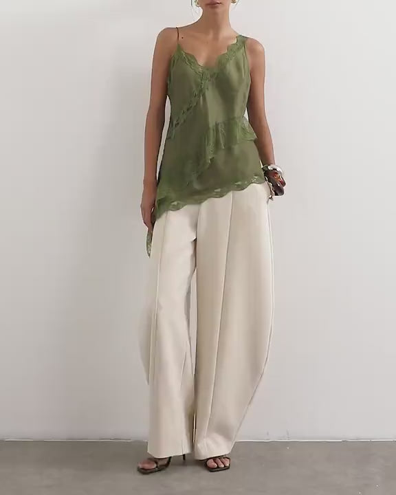 Topshop co ord barrel leg trouser in ecru