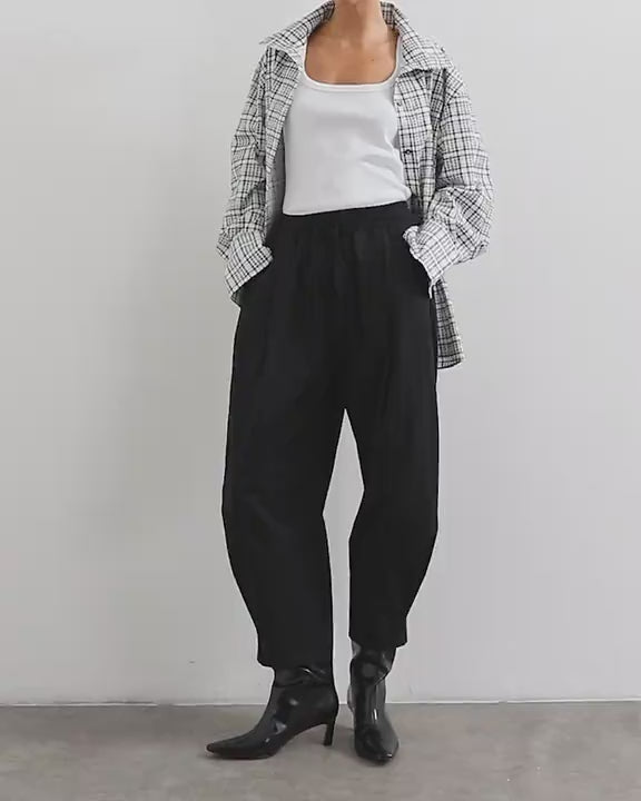 Topshop drawcord techy balloon trousers in black