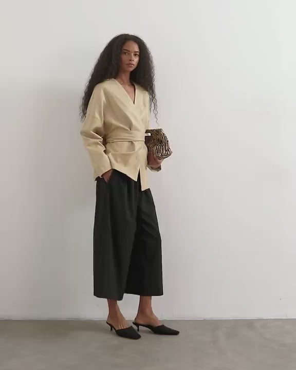Topshop tailored A line culotte in black