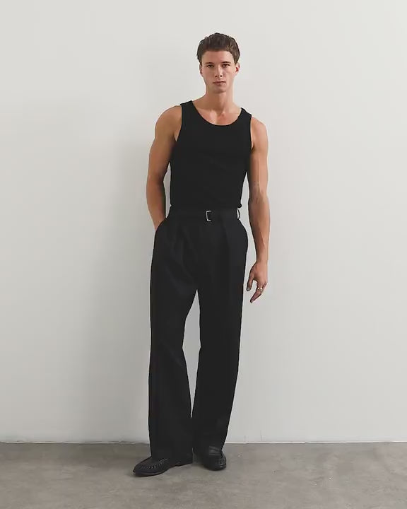 Topman rib vest in black